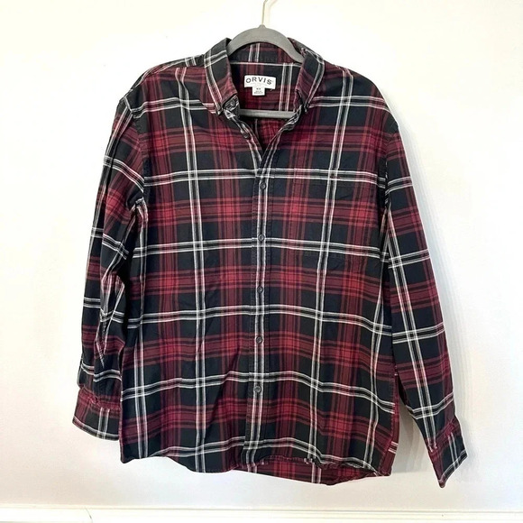 Orvis Plaid Button Down Long Sleeve Shirt Size Medium GUC - Picture 2 of 8